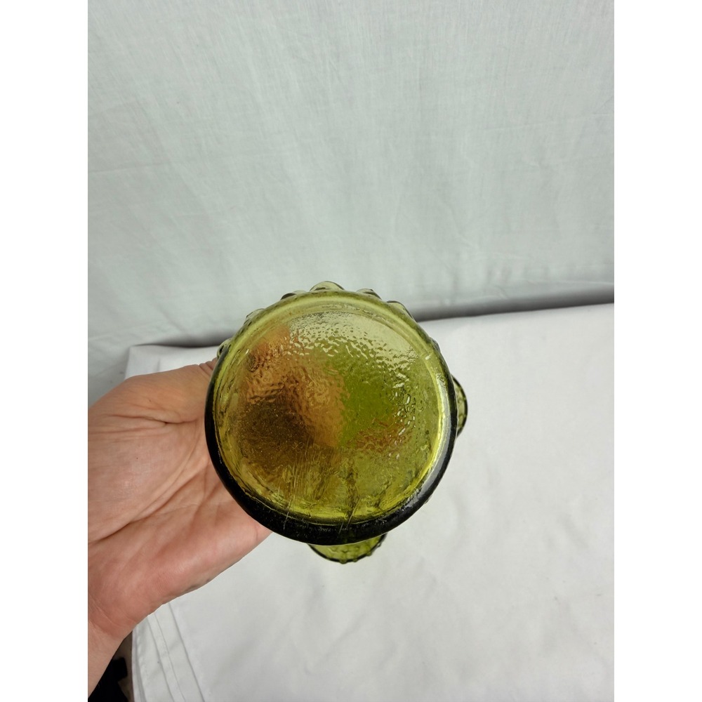 Vintage Avocado Green Bamboo Textured‎ Glass Tumblers Set of 4 MCM Juice - Picture 3 of 5